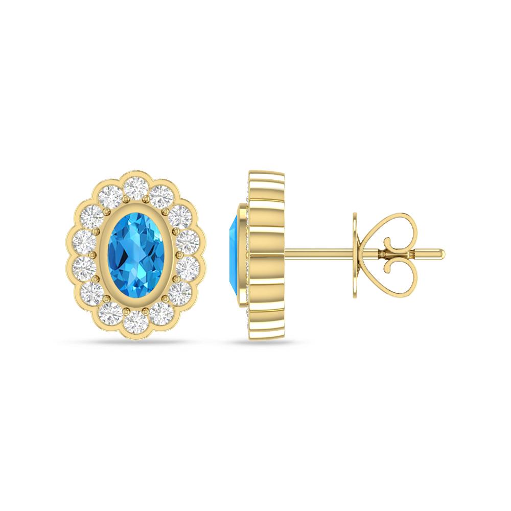 Yellow Gold - Blue Topaz